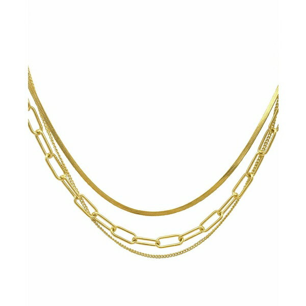 AhjA fB[X lbNXE`[J[Ey_ggbv ANZT[ Paper Clip, Snake Chain and Curb Chain Necklace Yellow