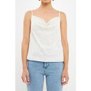 エンドレスローズ レディース カットソー トップス Women's Sequins Cowl Neck Top White