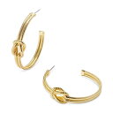 PhXRbg fB[X sAXCO ANZT[ 14k Gold-Plated Medium Knotted Snake Chain C-Hoop Earrings, 1.61