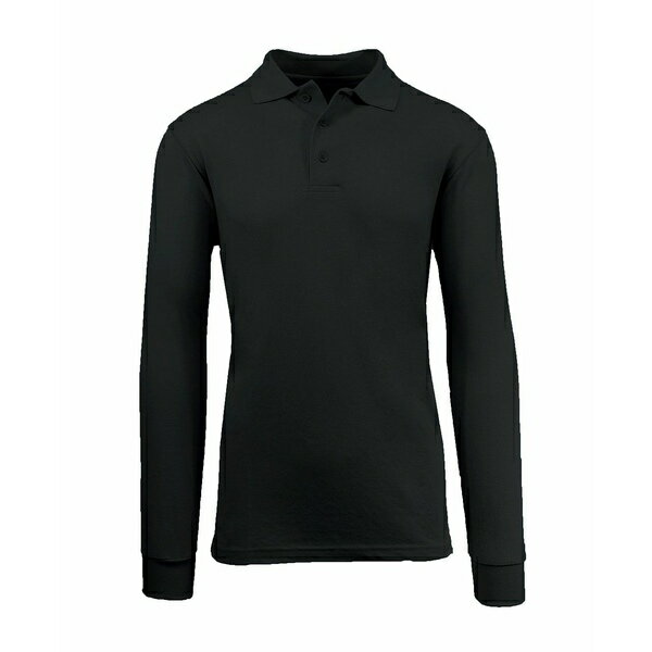 MNV[oCnrbN Y |Vc gbvX Men's Long Sleeve Pique Polo Shirt Black