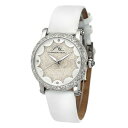 ポルサモンブリュー レディース 腕時計 アクセサリー Women's Genevieve Topaz Satin Covered Leather Band Watch White