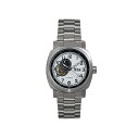 C Y rv ANZT[ Men Impaler Semi-Skeleton Stainless Steel Strap Watch - White/SIlver White/silver