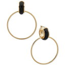 _i L j[[N fB[X sAXCO ANZT[ Gold-Tone Large Ring Charm Color Tubular Hoop Earrings Black