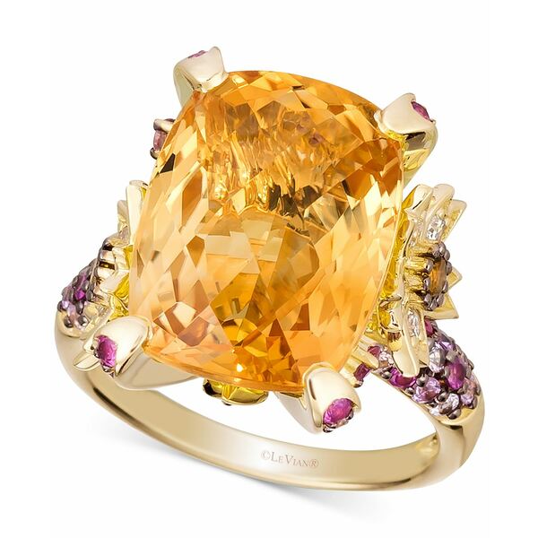 ルヴァン レディース リング アクセサリー Crazy Collection&reg; Multi-Gemstone (11 ct. t.w.) & Vanilla Diamond (1/4 ct. t.w.) Statement Ring in 14k Gold Yellow