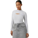 コットンオン レディース カットソー トップス Women's Staple Mock Neck Shrug Top Gray Marle