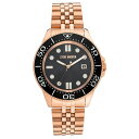 XeB[u }f Y rv ANZT[ Men's Rose Gold-Tone Polished Metal Link Bracelet Watch, 42X48mm Rose Gold-Tone