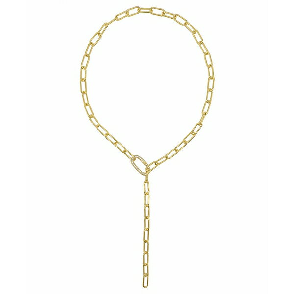 楽天astyアドニア レディース ネックレス・チョーカー・ペンダントトップ アクセサリー Women's 14K Gold-Tone Plated Y-Shaped Lariat Crystal Lock Necklace Yellow