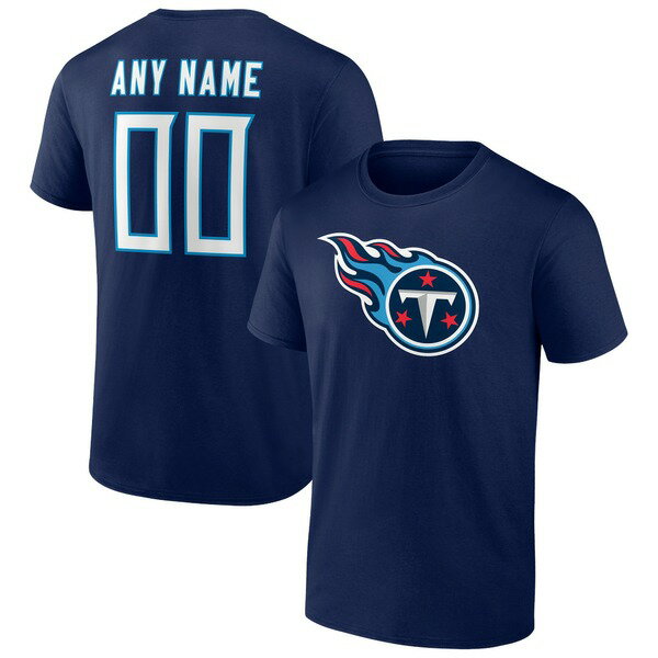 ファナティクス メンズ Tシャツ トップス Tennessee Titans Fanatics Branded Team Authentic Personalized Name & Number TShirt Navy