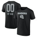 ファナティクス メンズ Tシャツ トップス Las Vegas Raiders Fanatics Branded Personalized Name & Number Team Wordmark TShirt Black