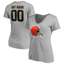 t@ieBNX fB[X TVc gbvX Cleveland Browns Fanatics Branded Women's Team Authentic Custom VNeck TShirt Gray