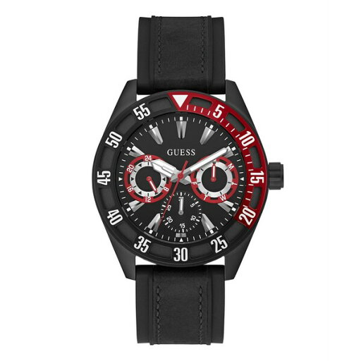 ゲス メンズ 腕時計 アクセサリー Men's Multifunction Black Silicone Watch, 44mm Black ゲス メンズ 腕時計 アクセサリー Men's Multifunction Black Silicone Watch, 44mm Black