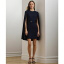 ラルフローレン レディース ワンピース トップス Women's Belted Cape Georgette Cocktail Dress Lighthouse...