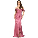ララ レディース ワンピース トップス Women's Off Shoulder Crepe Gown Dark rose