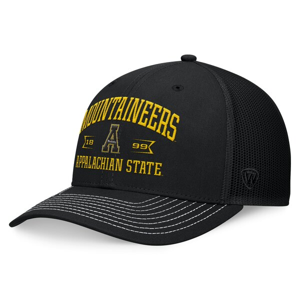 トップ・オブ・ザ・ワールド メンズ 帽子 アクセサリー Appalachian State Mountaineers Top of the World Carson Trucker Adjustable Hat Black