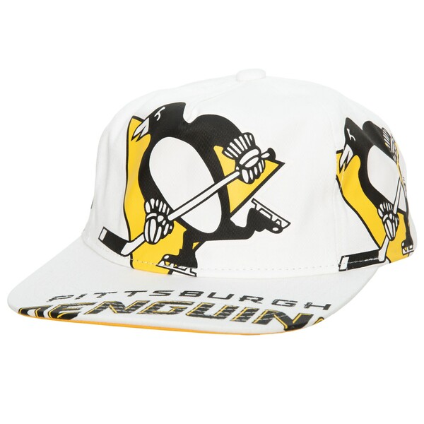 ミッチェル＆ネス ミッチェル&ネス メンズ 帽子 アクセサリー Pittsburgh Penguins Mitchell & Ness In Your Face Deadstock Snapback Hat White