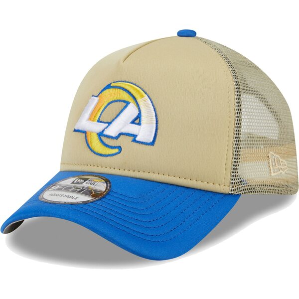 ニューエラ メンズ 帽子 アクセサリー Los Angeles Rams New Era All Day AFrame Trucker 9FORTY Adjustable Hat Tan/Royal