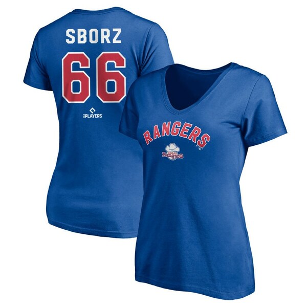 t@ieBNX fB[X TVc gbvX Texas Rangers Fanatics Branded Women's Cooperstown Winning Streak Personalized Name & Number VNeck TShirt Royal