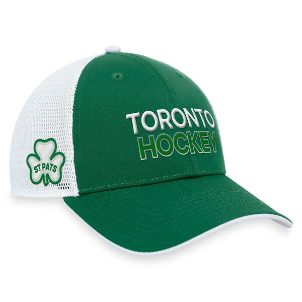 ファナティクス メンズ 帽子 アクセサリー Toronto Maple Leafs Fanatics Branded St. Patricks Alternate Authentic Pro Adjustable Trucker Hat Kelly Green