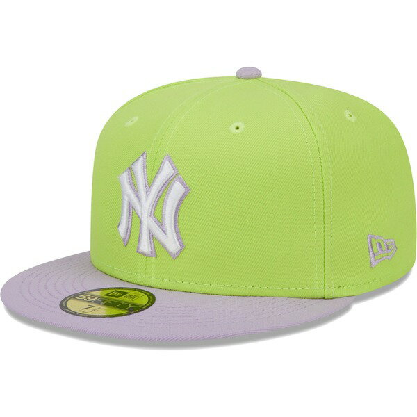 ニューエラ メンズ 帽子 アクセサリー New York Yankees New Era Spring Color TwoTone 59FIFTY Fitted Hat Neon Green/Lavender