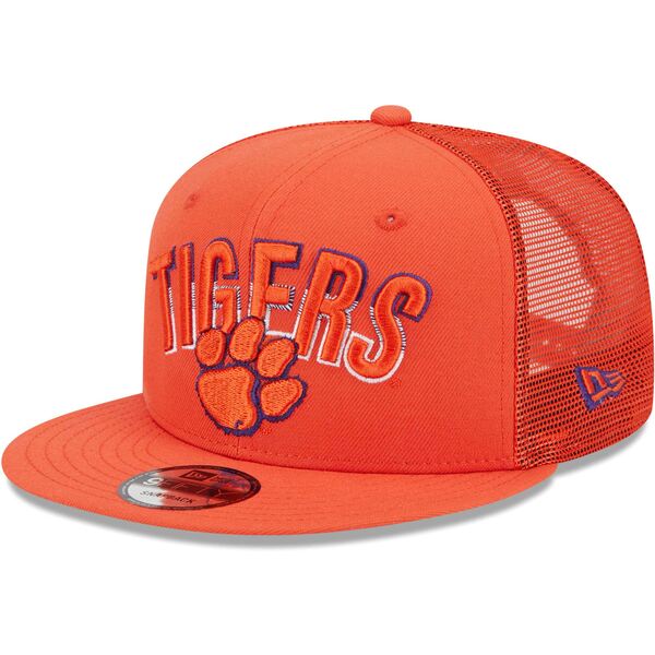 ニューエラ メンズ 帽子 アクセサリー Clemson Tigers New Era Grade Trucker 9FIFTY Snapback Hat Orange