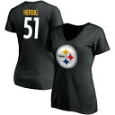 ファナティクス レディース Tシャツ トップス Pittsburgh Steelers Fanatics Branded Women 039 s Team Authentic Personalized Name Number VNeck TShirt Herbig,Nick-51