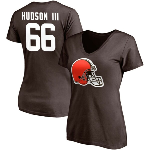 ファナティクス レディース Tシャツ トップス Cleveland Browns Fanatics Branded Women 039 s Team Authentic Personalized Name Number VNeck TShirt Brown