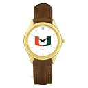 W[fB Y rv ANZT[ Miami Hurricanes Unisex Team Logo Leather Wristwatch -