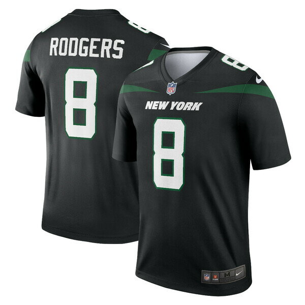 ナイキ メンズ ユニフォーム トップス Aaron Rodgers New York Jets Nike Men's Alternate Legend Player Jersey Stealth Black