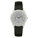 W[fB Y rv ANZT[ Washington State Cougars Medallion Black Leather Wristwatch -