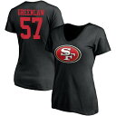 ファナティクス レディース Tシャツ トップス San Francisco 49ers Fanatics Branded Women 039 s Team Authentic Logo Personalized Name Number VNeck TShirt Greenlaw,Dre-57