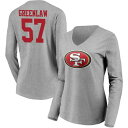 ファナティクス レディース Tシャツ トップス San Francisco 49ers Fanatics Branded Women 039 s Team Authentic Custom Long Sleeve VNeck TShirt Greenlaw,Dre-57