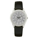 W[fB Y rv ANZT[ Binghamton Bearcats Medallion Black Leather Wristwatch -