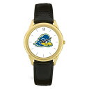 W[fB Y rv ANZT[ Delaware Fightin' Blue Hens Team Logo Leather Wristwatch -