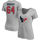 ファナティクス レディース Tシャツ トップス Houston Texans Fanatics Branded Women's Team Authentic Custom VNeck TShirt Broeker,Nick-64