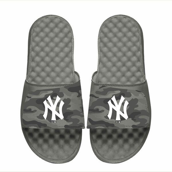 ACXCh Y T_ V[Y New York Yankees ISlide Camo Slide Sandals Gray