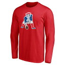 ファナティクス メンズ Tシャツ トップス New England Patriots Fanatics Branded Team Authentic Logo Personalized Name & Number Long Sleeve TShirt Red