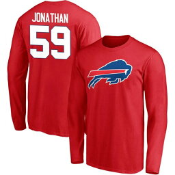 ファナティクス メンズ Tシャツ トップス Buffalo Bills Fanatics Branded Team Authentic Logo Personalized Name & Number Long Sleeve TShirt Jonathan,Kingsley-59