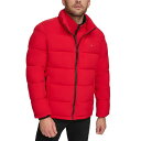 カルバンクライン メンズ ジャケット＆ブルゾン アウター Men 039 s Puffer With Set In Bib Detail, Created for Macy 039 s Deep Red