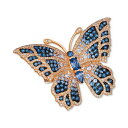 ルヴァン メンズ リング アクセサリー Chocolate & Vanilla Diamonds&reg; (1-1/5 ct. t.w.) & Multi-Gemstone (3-1/3 ct. t.w.) Butterfly Ring in 14k Rose Gold No Color