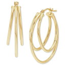 C^A S[h fB[X sAXCO ANZT[ Graduated Small Triple Split Hoop Earrings in 10k Gold Gold