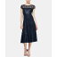 エス エル ファッションズ レディース ワンピース トップス Sequined Lace Midi Dress Navy