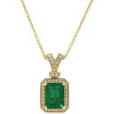 GtB[ RNV fB[X lbNXE`[J[Ey_ggbv ANZT[ Brasilica by EFFY&reg; Emerald (2-1/5 ct. t.w.) and Diamond (1/5 ct. t.w.) Pendant Necklace in 14k Gold, Created for Macy's Yellow Gold