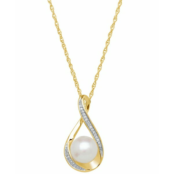 ۥΥ ǥ ͥå쥹硼ڥȥȥå ꡼ Cultured Freshwater Pearl (9mm) and Diamond Accent Pendant 18