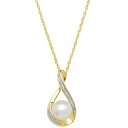 zm fB[X lbNXE`[J[Ey_ggbv ANZT[ Cultured Freshwater Pearl (9mm) and Diamond Accent Pendant 18