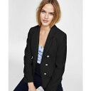 バースリー レディース ジャケット＆ブルゾン アウター Women 039 s Faux-Double-Breasted Fringe-Trim Blazer, Created for Macy 039 s Black