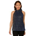 アドリアナ パペル レディース ワンピース トップス Women's Embellished Metallic Knit Top Midnight