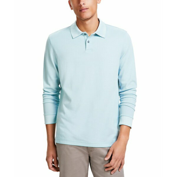 アルファニ メンズ シャツ トップス Men 039 s Classic-Fit Solid Long-Sleeve Polo Shirt, Created for Macy 039 s Cloud Blue