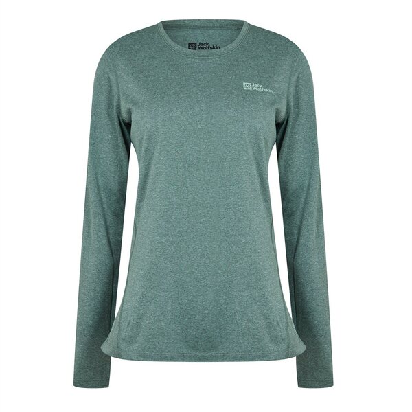 【送料無料】 ジャックウルフスキン レディース カットソー トップス Sky Thermal Top Ld41 Hedge Green