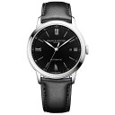 {[VG Y rv ANZT[ Men's Swiss Automatic Classima Black Leather Strap Watch 42mm Black