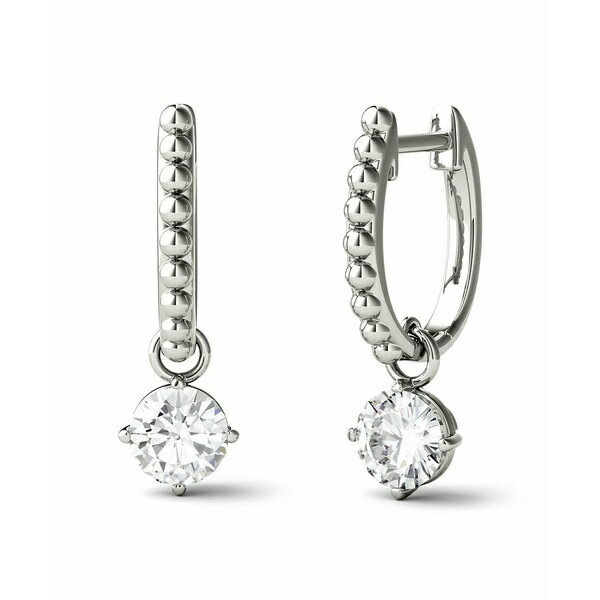 `[Y Ah Ro[h fB[X sAXCO ANZT[ Moissanite Beaded Drop Earrings 1 ct. t.w. Diamond Equivalent in 14k Gold White Gold